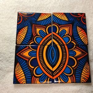 Colorful Geometric Coaster Set